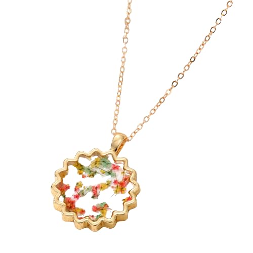 Azaayah Womens Bohemian Transparent Dried Flower Resin Necklace With Elegant Design for Parties, Festive Occasions (Pink) (B0CRKLY4DF) Amazon Price History, Amazon Price Tracker