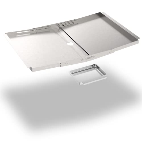 Grill-Fettschale Ersatz mit Auffangwanne, verstellbare Fettauffangwanne Ersatz für Dyna Glo, untere Fettwanne für Gasgrill-Modelle von Nexgrill, Expert Grill, BHG und mehr (Breite 61 cm - 76,2 cm)