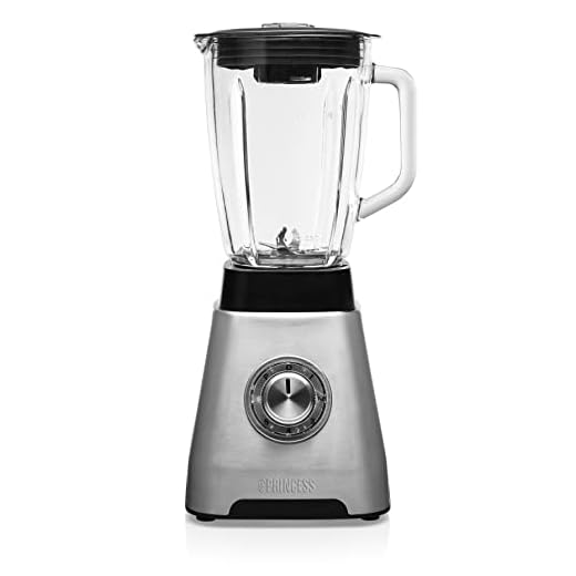 Princess 212079 Power XL - Batidora de Vaso, Capacidad de 1.75 L, 1250 W, 5 Velocidades, Botón de Pulso, Cuchillas de Acero Inoxidable, Plata