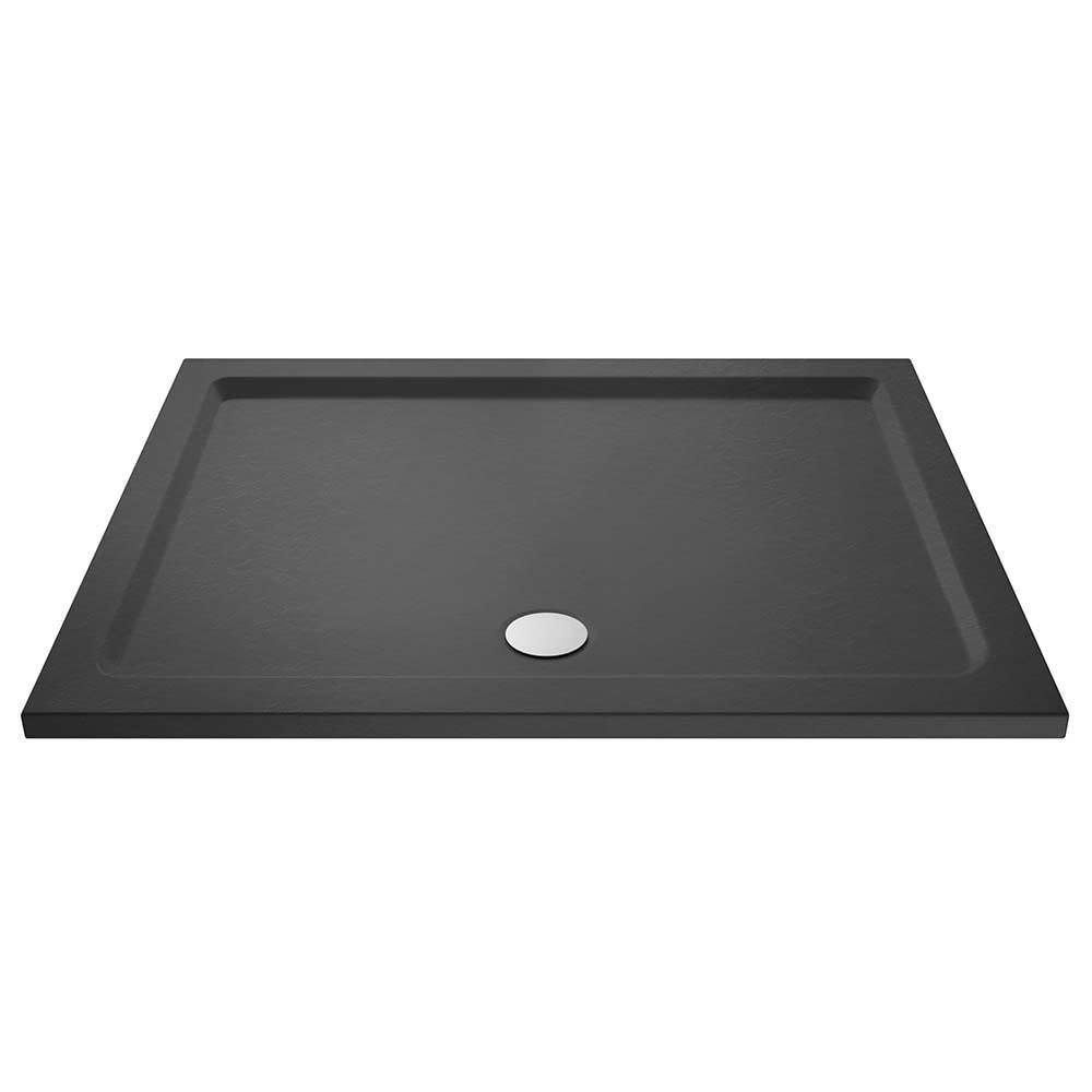 Veebath Grey 40Mm Slate Rectangle Shower Tray For Walk In Wet Room Enclosure Cubicle - 1200 X 1000Mm