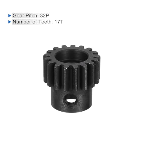 QUARKZMAN 2 Stück RC 32P Gehärtetes Ritzel 5mm Welle 17T Motor Zahnräder Kohlenstoffstahl Für 1/10 RC Modellauto Boot Drohne