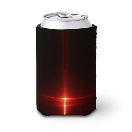 Funda enfriadora de latas de cerveza, luz roja vertical, enfriador de cerveza, soporte de bebidas aislado suave para fiestas, playa, eventos, hogar