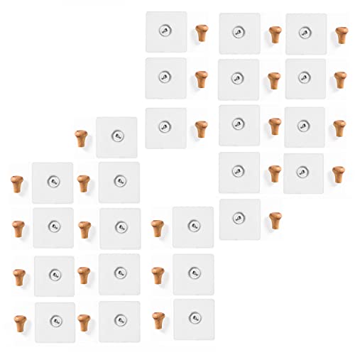 KK5 Ganchos de pared autoadhesivos para sombreros, ganchos de madera, ganchos decorativos para baño, dormitorio, cocina, oficina, puerta, armario, entrada, impermeable, resistente al aceite