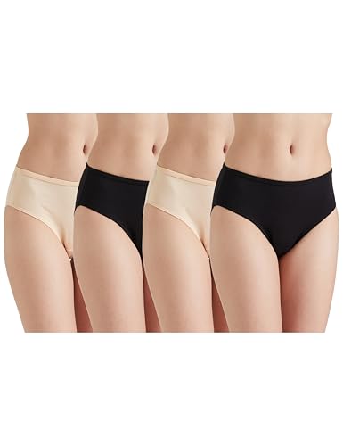 Image of Amazon Brand - Symbol Women Cotton Stretch Mid Waist High Coverage Hipster with Concealed Waistband (Available in Plus Sizes)