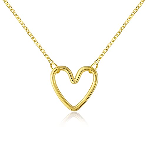ZLBYGM 925 Halskette für Damen Schlüsselbein Mond Herz Schmuck Anhänger Kette