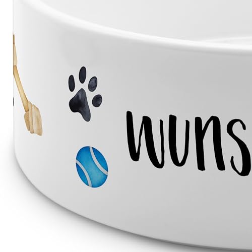 PrintPlanet® - Futternapf mit Name oder Text personalisiert - Für Katzen und kleine Hunde - Napf Hundenapf Katzennapf selbst gestalten - Layout 04