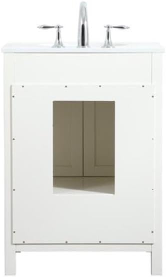 Elegant Decor Irene 24" Zinc Alloy and MDF Single Bathroom Vanity in White
