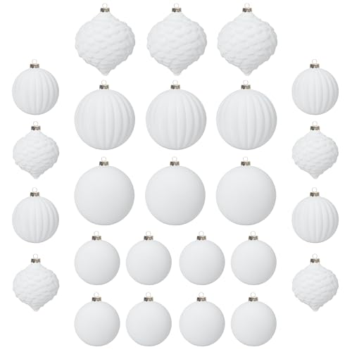 25 stück kunstoff Velvet weihnachtskugeln samt Weiss 6cm 8cm für...