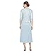 Alex Evenings Women's Tea Length Mock Jacket Dress with Button Front, Light Blue Corded, 4