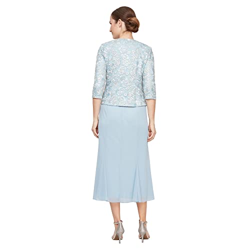 Image of Alex Evenings Women's Tea Length Jacket Dress, Perfect for Weddings, Formal Events (Petite and Regular Sizes)