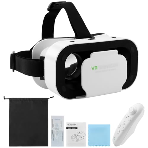 VR Headset, 3D VR Glasses Virtual Reality Headset for Kids & Adults with Controller, Universal...