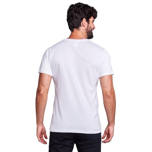 Camiseta Básica Masculina Premium Algodão (M, Branco)