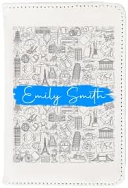 Pickhut Personalised Passport Cover Holder for Men Women Kids, Holiday, Vacation, Travel, Luggage Tags, Family, Pouch, Honeymoon, Bride, Wedding Gift (Explorer)