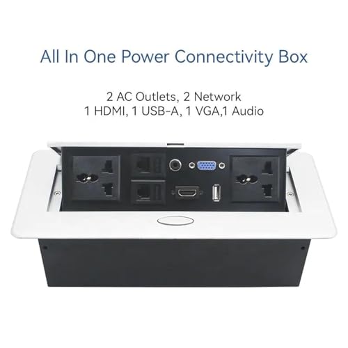 Image of Hydraulic Popup Box for Conference Table with Desktop Socket (Style 3)