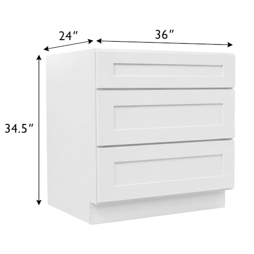 Image of Design House Brookings Kitchen Drawer Cabinet, 36 inch, White
