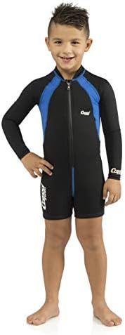 Cressi girls Long Sleeves Swimwears, Black/Blue, Small US