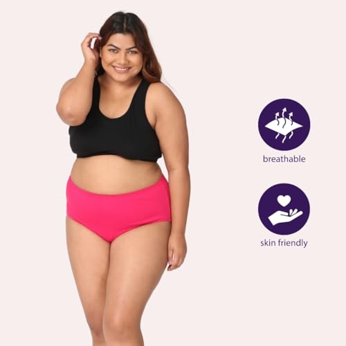 Image of Adira | 3XL to 10XL Cotton Panties for Women Plus Size | High Waist Panty with Full Coverage | Inside Elastic - No Elastic Exposure to Skin | Plus Size | Pack of 3