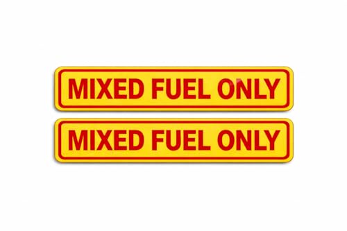 Image of WSQ 2-Pack Mixed Fuel Only Vinyl Sticker Decal Labels Markers For Fuel Tank Gas Can Chainsaw Self Adhesive Sticker Size 6.25 x 1.25 inch