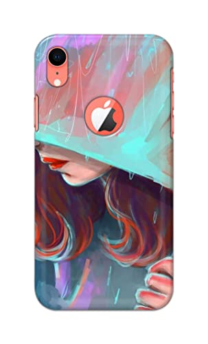 Image of PRINTFIDAA Pretty Woman Under The Umbrella Painting Printed Designer Hard Case for Apple iPhone XR Logo (6.1 inch), A2105, A1984, A2107, A2108 Back Cover -(e) RPM1007