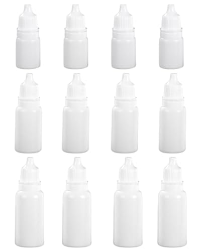SCJJZ 12 pcs 3 tamaños frascos cuentagotas, botellas flexibles de líquido, recipientes con tapa, frascos vacíos, botes vacíos de plástico, portátiles y rellenables, (5 10 15 ml)
