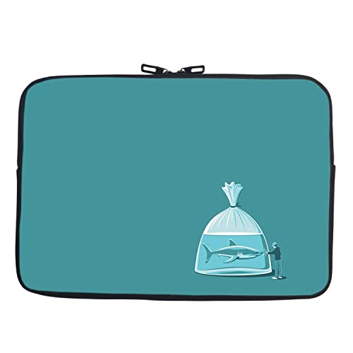 Image of TheSkinMantra Chain Laptop Sleeve Bag Compatible with Laptop /Macbooks /Chrombook /Notebook /Zbook (14.1 Inch [Chain], I Love Shark)