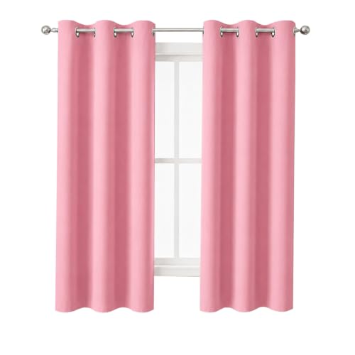 Image of LEMOMO Pink Thermal Blackout Curtains /42 x 72 Inch /Set of 2 Panels Room Darkening Curtains for Bedroom
