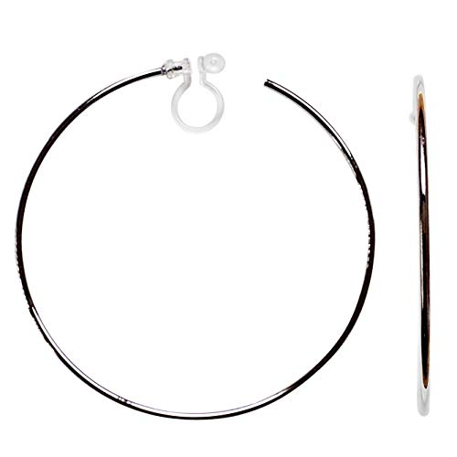 Grandes boucles d'oreilles créoles à clip MiyabiGrace en or rose et résine pour femme