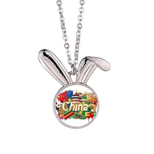 Collier pendentif panda en forme de lapin de Chine aux finitions artisanales d'exception