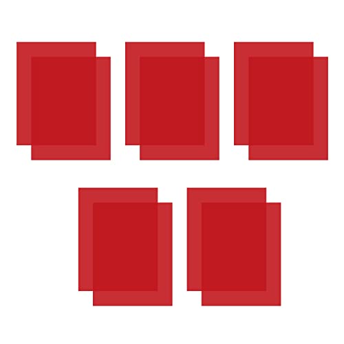 Colored Lighting Gel Filters 10 Pcs Correction Gel Light Filter Transparent Color Overlays Film Plastic Sheets 8.5 x 11 Inch for Film Video Photo Stage (Red)