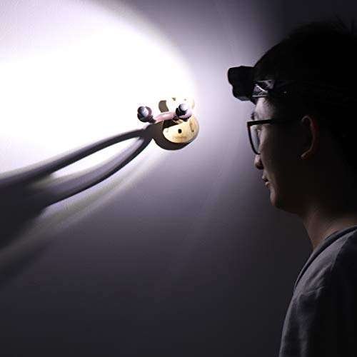 Securitying Usb Rechargeable Led Headlamp, 5 Led 1500Lm 6 Modes Ultra Bright Work Headlight With Red Safety Light, 90 Degrees Adjustable Waterproof Head Lamp (Battery Not Included) #TOP5