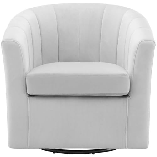 Sillón Giratorio Barrel Terciopelo Gris claro miniatura 3