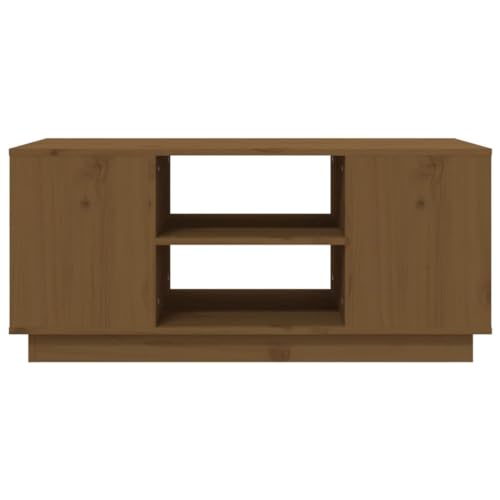 Table basse rectangulaire marron miel pour apéritifs conviviaux - 7