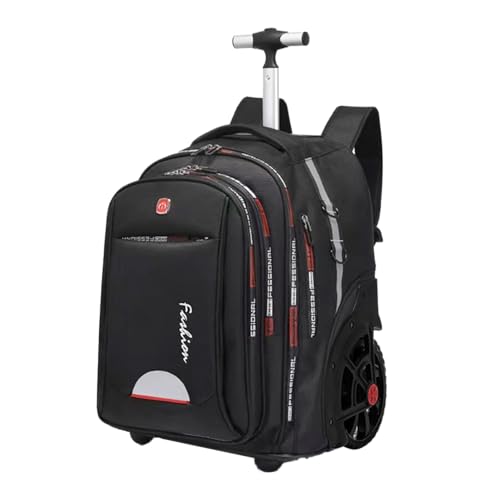 GUANGJUYUAN Rolling Backpack for Adults, 22 Inch Backpack with Wheels for Business, College Student and Travel Commuter, Waterproof Wheeled Backpack (black)