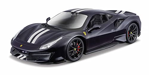 Bburago 18-26026B Ferrari 488 Pista (2018) – Model Car Scale 1:24, Ferrari Race & Play Series, Mobile Doors, Blue