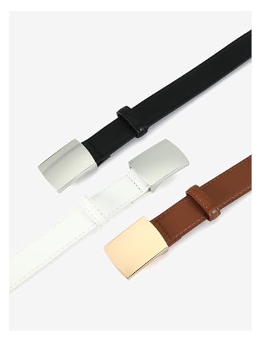 Womens Belts for Jeans Dresses Pants Trendy Ladies Waist Belt with Gold/Silver Square Buckle3