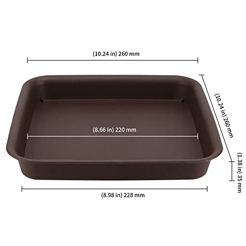 Keileoho 12 Pack 10 Inch Square Plant Saucer, Thickened Plastic Basin Tray, Large Heavy Duty Plastic Resin Drip Tray Flower Pot Bottom Water Tray For Outdoor And Indoor Plants, Dark Brown #TOP1