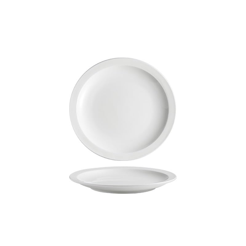 Pratos Plato de Cena cerámica Blanca Simple, Redondo, Comercial, Estilo Occidental, 7,5 Pulgadas, con Borde Ancho, for Aperitivos y Cocina Vajilla(12.5 in)