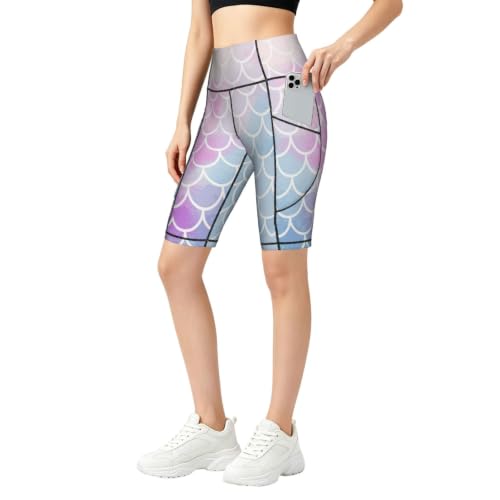 Short de sport taille haute coloré pour yoga et fitness