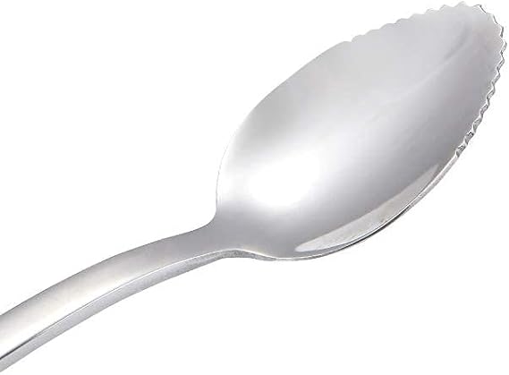 YFOX Fruit Spoon Grapefruit Spoon Dessert Spoon Stainless Steel Dessert Spoon Scraper Serrated Edge 2 Pieces