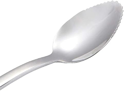 YFOX Fruit Spoon Grapefruit Spoon Dessert Spoon Stainless Steel Dessert Spoon Scraper Serrated Edge 2 Pieces