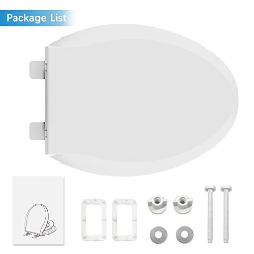 Toilet Seat, Elongated Toilet Seat with Toddler Seat Built in, Potty Training Toilet Seat Elongated Fits Both Adult and Child, with Slow Close and Magnets- Elongated 2 Packs