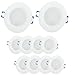 Produktbild Sweet Led 10er Set LED Einbaustrahler 230V IP44 Dimmbar  CCT 3000K/4000K/6500K  Flache Deckenspots Ø68mm, 580lm  Einbauleuchten für Bad, Wohnzimmer, Küche  Weiß