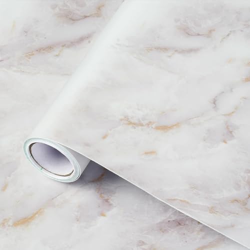 Comparison: Best Contact Paper For Kitchen Counters 4 rabbitgoo Marble Contact Paper for Countertops, Self Adhesive Peel and Stick Wallpaper, Removable Kitchen Counter Top Contact Paper for Old Furniture, Gold Matte Granite, 17.5 x 78.7 Inch