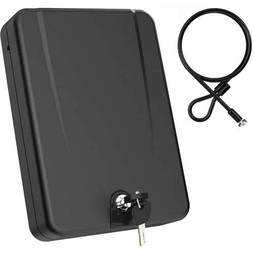 Z ZLJUAN Gun Safe for Pistols Small Handgun Lock Box with Security Cable Portable Travel Pistol Safe for Car, Home, Travel