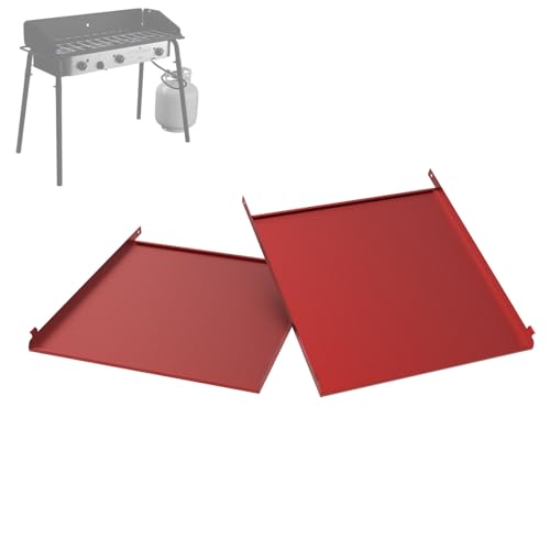 BBQ Future Folding Side Shelf Set for Camp Chef 16" Three-Burner Stoves – Dual-Use Foldable Shelves (2 Pack) for Camp Chef TB90 TS90G17 GB90D CT38LW LS90P, Extra Prep Space & Protective Lid
