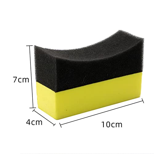2Pcs Yellow Tire Contour Dressing Applicator Pads Color Polishing Sponge Wax Buffing Pads Shine Applicator Pads Body Repair Foam Car Wax Applicator Pad for Car Glass Painted Steel, Porcelain