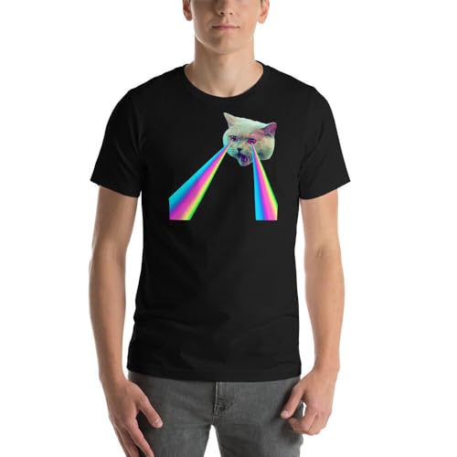T-shirt chat laser en coton premium noir aux finitions haut de gamme