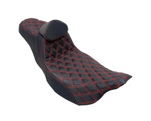 Asiento doble con respaldo de conductor acabado premium para Touring FLHR 09-23