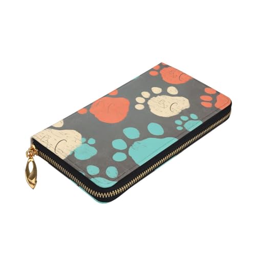 Dog Print Long Leather Wallet,Large Capacity Soft Pu Leather Purse For Women With Multiple Card Slots Phone Pocket And Zipper Coin Purse Stylish Phone Card Holder Clutch3