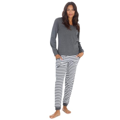 INSIGNIA Ladies Pyjamas Set Jogging Style Lounge wear (UK, Alpha, XL, Regular, Regular, Charcoal)